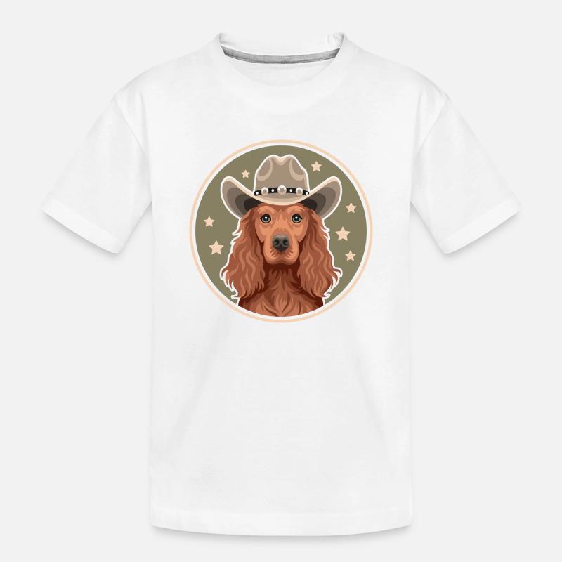Cocker Spaniel Cowboy - Kinder Premium Bio T-Shirt - Weiß