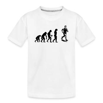 Minimalistisches Running Motiv - Kinder Premium Bio T-Shirt - Weiß - Vorne