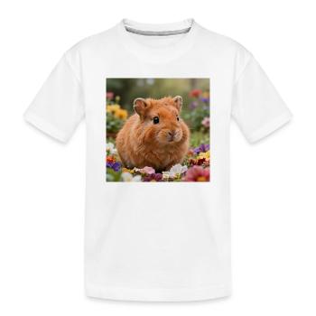 Blumiger Hamstertraum - Kinder Premium Bio T-Shirt - Weiß - Vorne