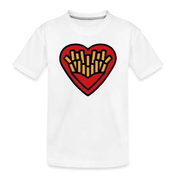 Heart Fries Pop Art - Kinder Premium Bio T-Shirt - Weiß - Vorne
