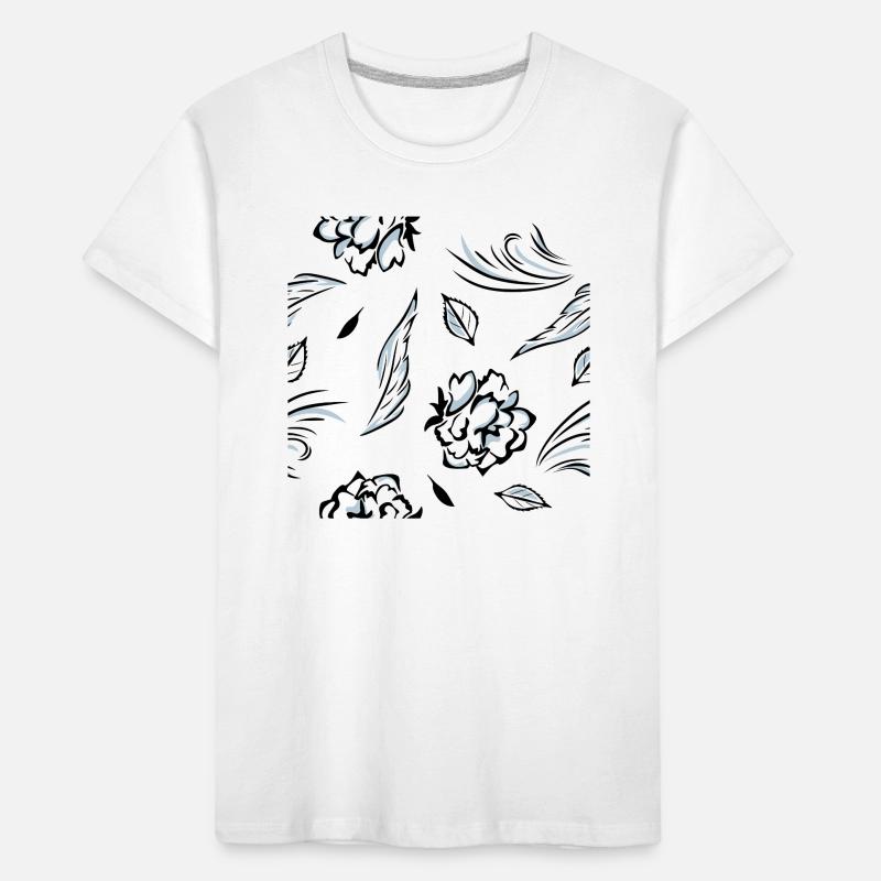 Seamless_pattern_with_roses Kids' Premium Organic T-Shirt