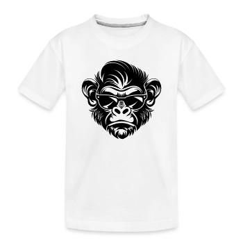 Tête de singe cool avec lunettes de soleil - T-shirt bio Premium Enfant - blanc - Devant