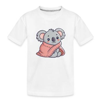 Koala cosy dans une écharpe rose - T-shirt bio Premium Enfant - blanc - Devant
