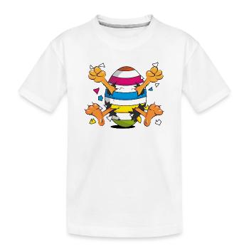 Poussin drôle dans un motif de dessin animé Easter Egg - T-shirt bio Premium Enfant - blanc - Devant