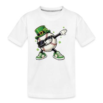 Baseball-Leprechaun St. Patrick's - Kinder Premium Bio T-Shirt - Weiß - Vorne