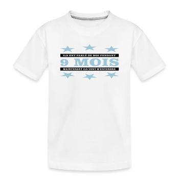 9 MOIS - T-shirt bio Premium Enfant - blanc - Devant
