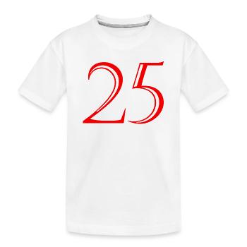 25. 25 ANS. 25e ANNIVERSAIRE. ANNIVERSAIRE 25 ANS. - T-shirt bio Premium Enfant - blanc - Devant
