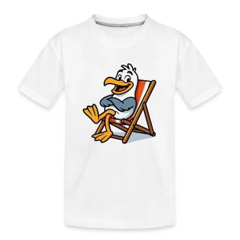 Lounge seagull on the beach - Kids' Premium Organic T-Shirt - white - Front