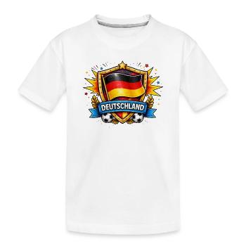 Deutschland Shield Fußball Design - Kinder Premium Bio T-Shirt - Weiß - Vorne