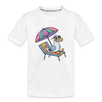 Möwe macht Urlaub - Kinder Premium Bio T-Shirt - Weiß - Vorne