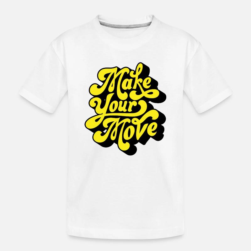 Mach deinen Schritt – Neon-Skript - Kinder Premium Bio T-Shirt - Weiß