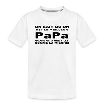 Meilleur papa - T-shirt bio Premium Enfant - blanc - Devant