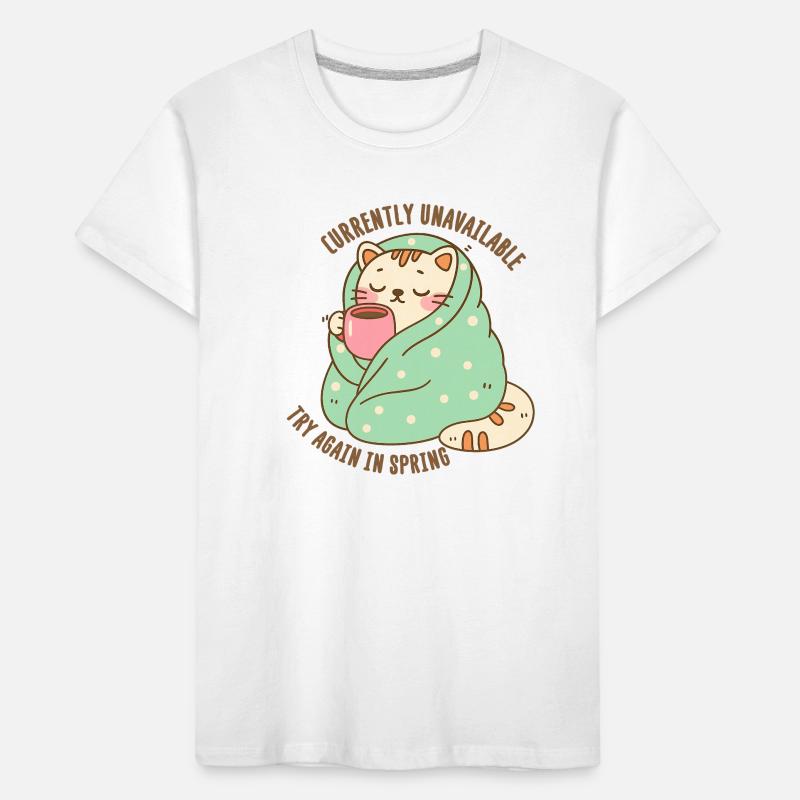 Kätzchen in einer Decke mit einer Tasse Kakao Kinder Premium Bio T-Shirt