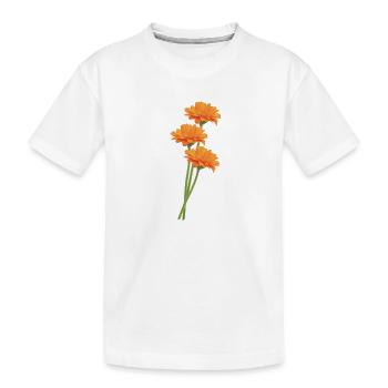 Orange Gerbera Trio - T-shirt bio Premium Enfant - blanc - Devant