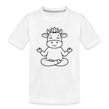 Yoga Cow Meditation Namasté Plan - T-shirt bio Premium Enfant - blanc - Devant