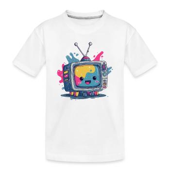 Kunterbunter TV-Kumpel - Kinder Premium Bio T-Shirt - Weiß - Vorne