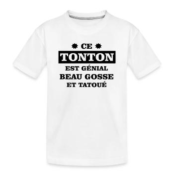 Un tonton génial - T-shirt bio Premium Enfant - blanc - Devant