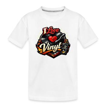 Ich liebe Vinyl - Kinder Premium Bio T-Shirt - Weiß - Vorne