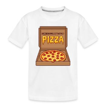 Statut relationnel Pizza célibataire Saint-Valentin - T-shirt bio Premium Enfant - blanc - Devant