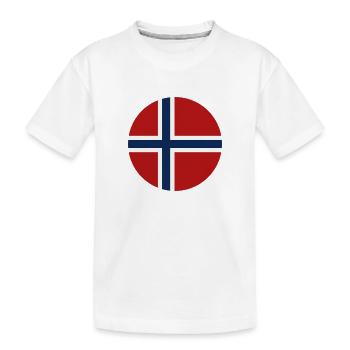 Drapeau rond norvégien - T-shirt bio Premium Enfant - blanc - Devant