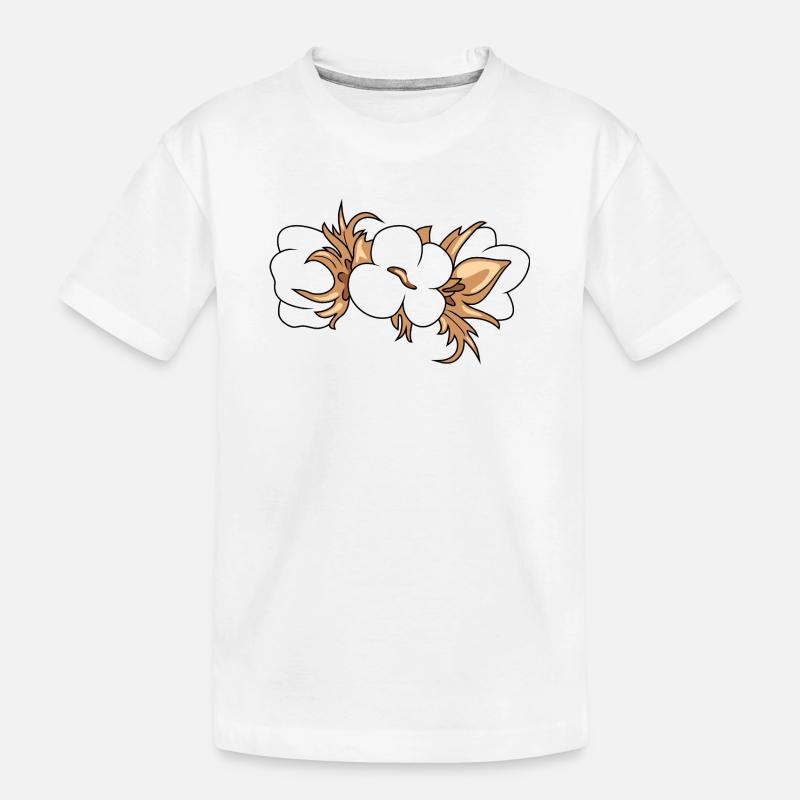 Blühende Baumwolle - Kinder Premium Bio T-Shirt - Weiß