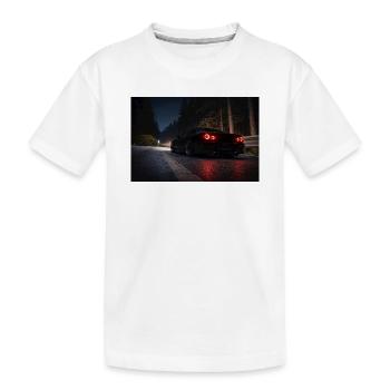 Voiture de sport nocturne sur la route - T-shirt bio Premium Enfant - blanc - Devant