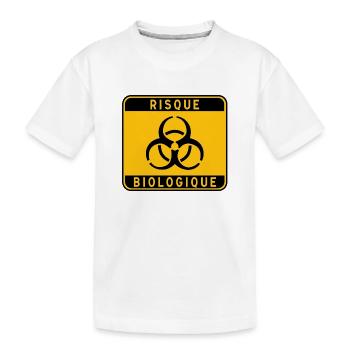 panneau_RISQUE_BIOLOGIQUE_31 - Kinder Premium Bio T-Shirt - Weiß - Vorne