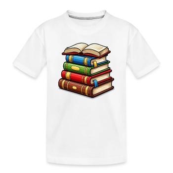 Pile de livres livres - T-shirt bio Premium Enfant - blanc - Devant