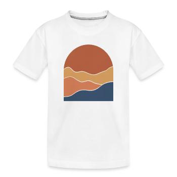 Warm Horizon Layers - Kids' Premium Organic T-Shirt - white - Front