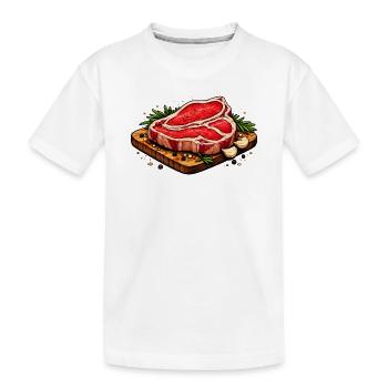 Illustration de steak juteux - T-shirt bio Premium Enfant - blanc - Devant