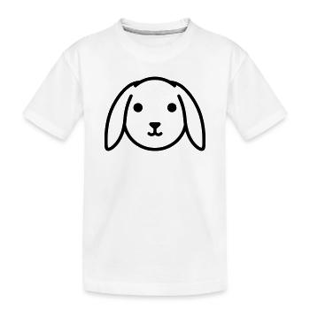 Süßer Schlappohr Hase Kaninchen Kopf - Kinder Premium Bio T-Shirt - Weiß - Vorne