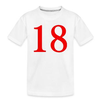 18. 18 ANS. 18e ANNIVERSAIRE. ANNIVERSAIRE 18 ANS. - T-shirt bio Premium Enfant - blanc - Devant