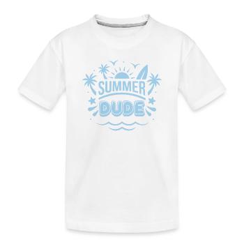 Sommer Dude Surf Logo - Kinder Premium Bio T-Shirt - Weiß - Vorne