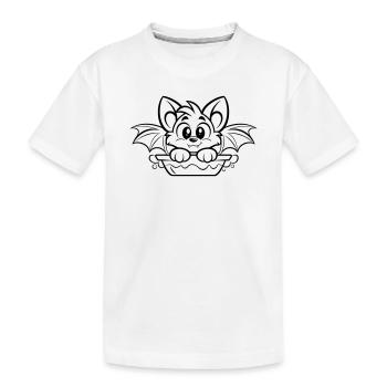 Une chauve-souris mignonne dans la baignoire - T-shirt bio Premium Enfant - blanc - Devant