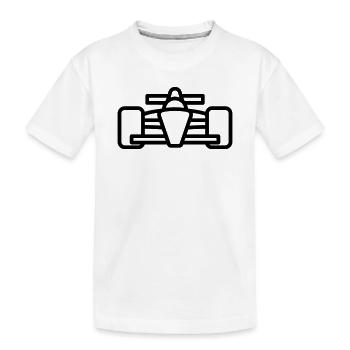 Rennwagen - Kinder Premium Bio T-Shirt - Weiß - Vorne