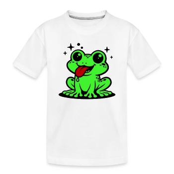 Kröte Comic Frosch - Kinder Premium Bio T-Shirt - Weiß - Vorne