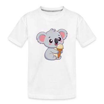 Gourmet-Koala mit Eis - Kinder Premium Bio T-Shirt - Weiß - Vorne