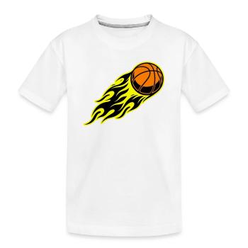 Basketball flame - Kids' Premium Organic T-Shirt - white - Front