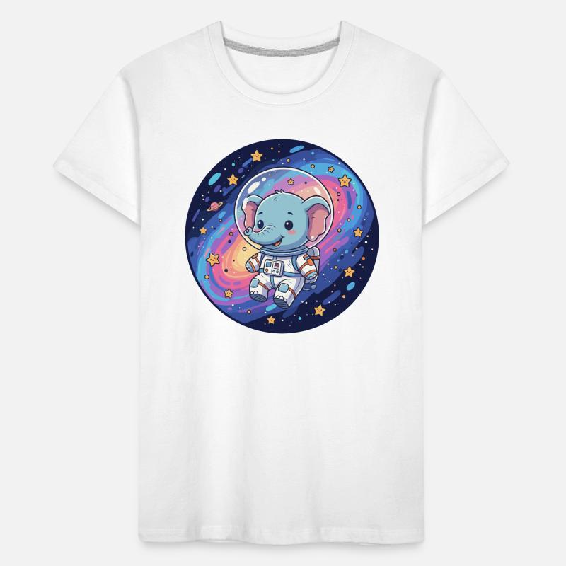 Éléphant spatial dans le casque d’astronaute T-shirt bio Premium Enfant