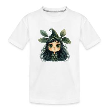Blätterkönigin Waldwesen Waldfee - Kinder Premium Bio T-Shirt - Weiß - Vorne