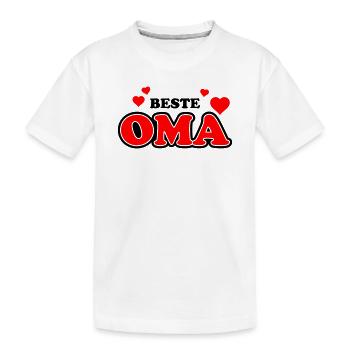 Grandma heart logo with love accents - Kids' Premium Organic T-Shirt - white - Front