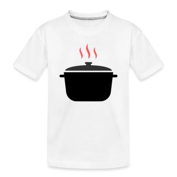 Kochtopf Dampf Kochen - Kinder Premium Bio T-Shirt - Weiß - Vorne