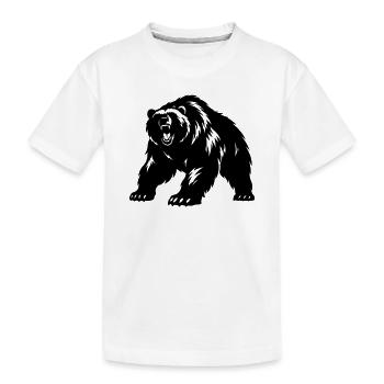 Grizzly Bär Silhouette - Kinder Premium Bio T-Shirt - Weiß - Vorne