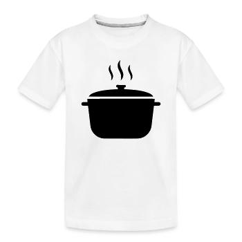 Kochtopf Suppe Dampf Icon - Kinder Premium Bio T-Shirt - Weiß - Vorne