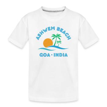 Palmier du coucher de soleil de Goa plage d’Ashwem - T-shirt bio Premium Enfant - blanc - Devant