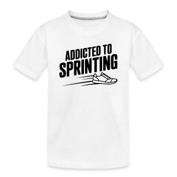 Sprintsüchtig - Kinder Premium Bio T-Shirt - Weiß - Vorne