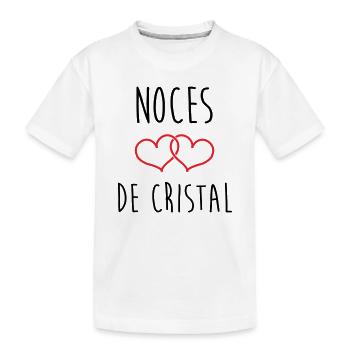 Crystal Wedding 15 Jahre Ehe - Kinder Premium Bio T-Shirt - Weiß - Vorne