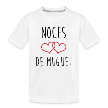 Maiglöckchen-Hochzeit 13 Jahre Ehe - Kinder Premium Bio T-Shirt - Weiß - Vorne