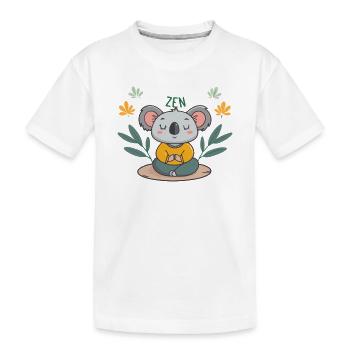 Koala-Zen-Meditation - Kinder Premium Bio T-Shirt - Weiß - Vorne