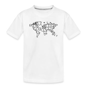 Carte du monde Puzzle Earth Global - T-shirt bio Premium Enfant - blanc - Devant